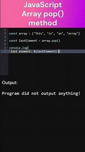 JavaScript Array pop() method #coding #js #javascript #frontend #webdevelopment #webprogramming