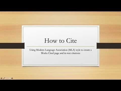 How to Cite: Using MLA style to create a Works Cited page and in-text citations.