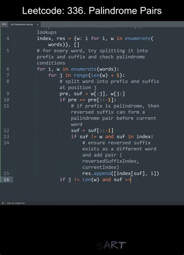 Leetcode 336. Palindrome Pairs in Python | Python Leetcode | Python Coding Tutorial | Python ASMR