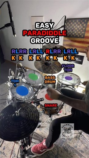 Paradiddle Groove Made SIMPLE 🥁 #drums #tutorial