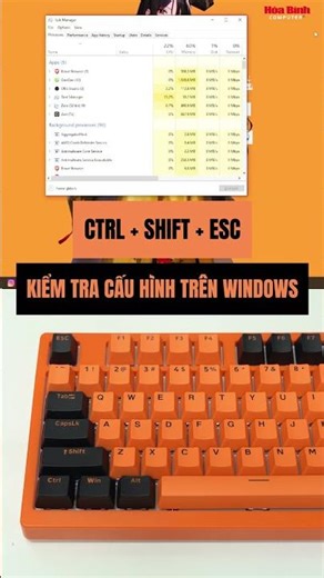 CÁCH CHECK CẤU HÌNH MÁY PC/LAPTOP BẰNG TASKMANAGER | HÒA BÌNH COMPUTER