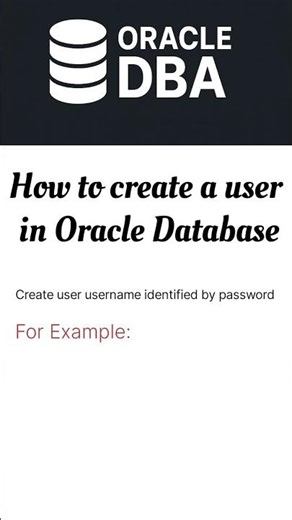 How to Create a User in Oracle Database #oracledba
