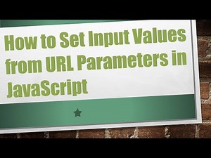 How to Set Input Values from URL Parameters in JavaScript