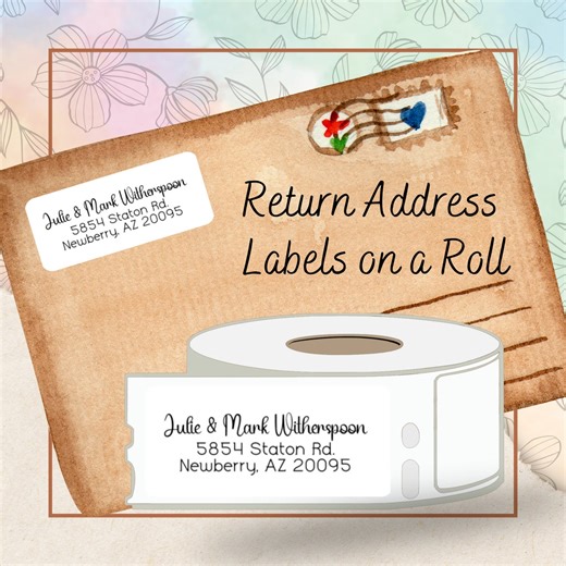 Personalized Return Address Labels: Custom Wedding, Self-adhesive Labels on a Roll - Etsy
