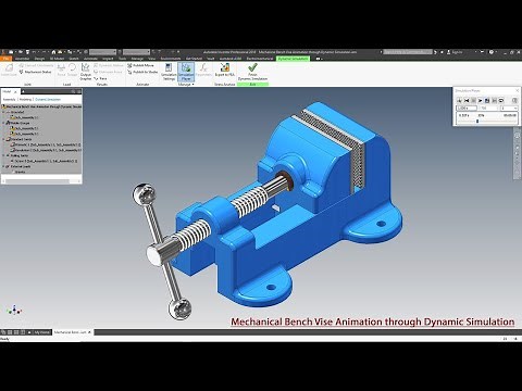 Mechanical Bench Vise Animation through Dynamic Simulation || Autodesk Inventor Tutorial