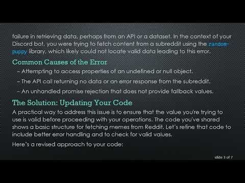 Solving the TypeError: Cannot convert undefined or null to object in Discord.js Bots