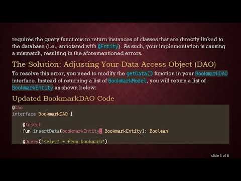 Solving the Room Database Error in Android