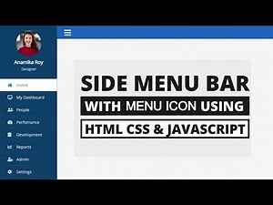 Sidebar Menu Using HTML, CSS and javaScript | Sidebar Menu HTML CSS