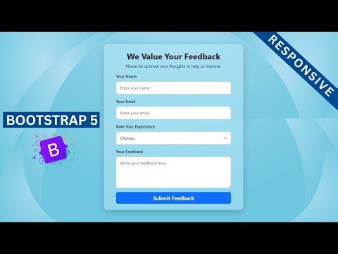 Feedback form using Bootstrap 5 | Responsive Feedback Form | #feedback form