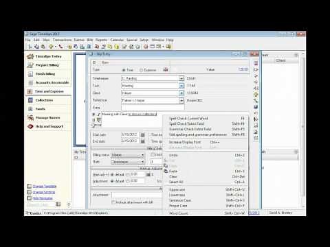 Sage Timeslips: Basics: Time Slips