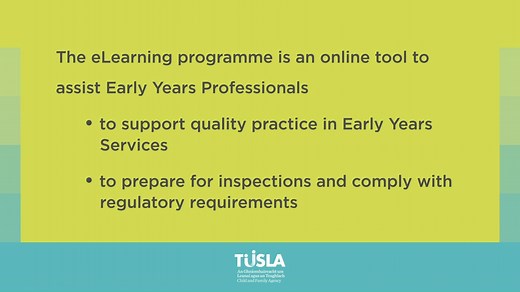 1.9K views · 27 reactions | Tusla has developed an eLearning programme to support Early Years professionals to meet the requirements of the Child Care Act. It's free and available to anyone working in the sector. Find out more here: www.tusla.ie/services/preschool-services/ | Child and Family Agency - Tusla | Facebook