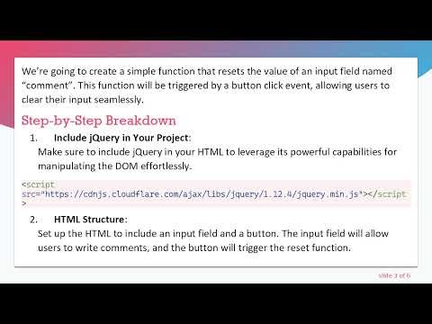 How to Reset Input Value Without Refreshing the Page