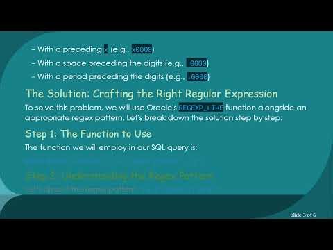 Mastering Regular Expressions in Oracle SQL Developer: How to Include Numbers