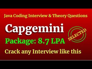 Capgemini Interview Questions | Java 8 Coding & Theory