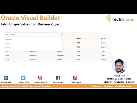 Fetch unique values from BO in Oracle Visual Builder | Oracle VBCS | OIC #oic