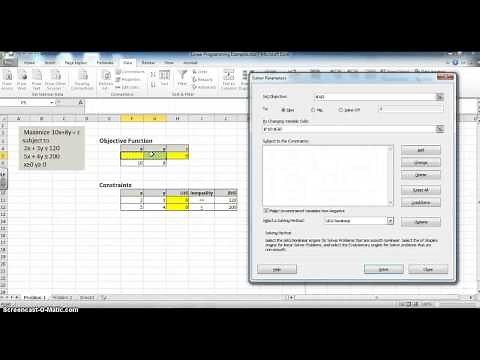 Using Solver for Linear Programming Part 1