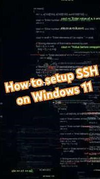 How to Set Up SSH on Windows 11!