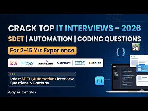 Complete Automation Testing Interview Prep | Selenium Framework + API Testing + Java Coding (2026)