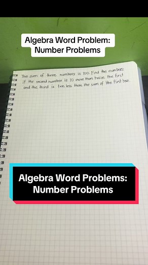 Algebra Word Problems: Number Problems #fyp #enginerdmath #math #algebra #wordproblems #numberproblems