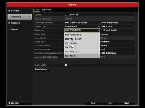 Hikvision Record Settings