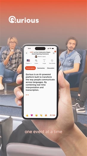 Different languages, one shared experience.​ 🌐 Experience clear, real-time communication — all in one platform​. Make your next event inclusive with 𝗤𝘂𝗿𝗶𝗼𝘂𝘀. Try it for FREE!​ 🌐qurious.eqqui.com​ 📩interpret@lexcode.com​ #Qurious #GetQurious #Lexcode #eQQuiPH #eQQui #Interpretation #AIInterpretation #AIforEvents | Qurious
