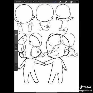 150 Procreate chibi pose stamps. Procreate chibi body stamps,Procreate Chibi Couple Stamp,Base Chibi