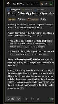 💡1625. Lexicographically Smallest String After Applying Operations - Leetcode Solution