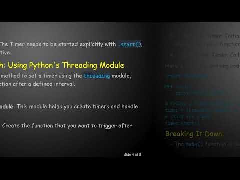 How to Set a Timer in Python to Trigger a Function Automatically