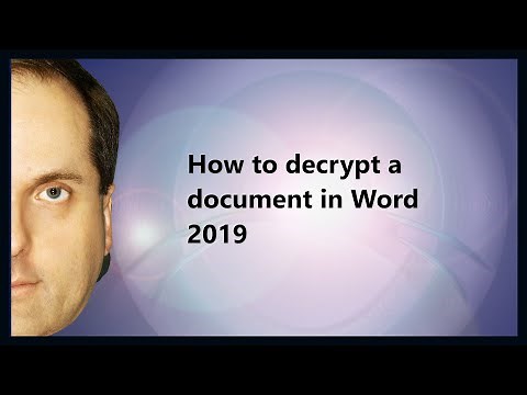How to decrypt a document in Word 2019