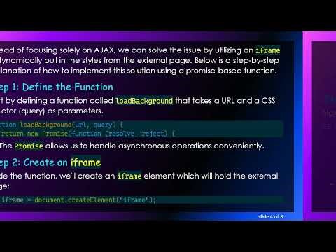 How to Use AJAX to Load background-image URLs From Different Pages