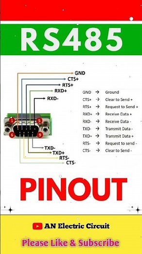RS485 Port Pinout and Connection Details | #shortsfeed #viral #electronic #electricalengineering