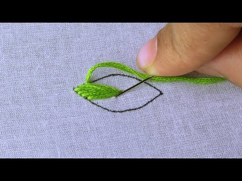Easy Leaf Hand Embroidery Stitches Tutorial for Beginners - Leaf Design - 107