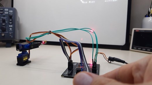 Laser controlled by joystick servos and Arduino