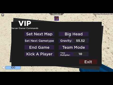 Using the command bar available in VIP private server in Roblox Arsenal