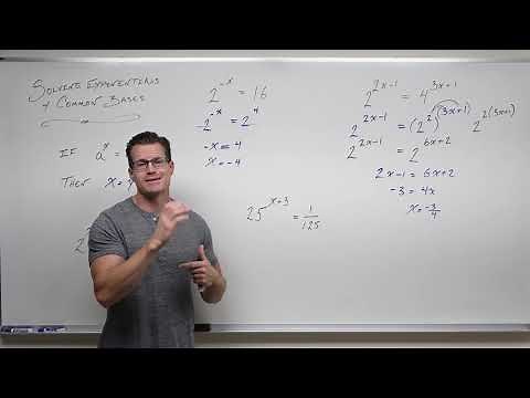 Solving Exponential Equations with Common Bases (Precalculus - College Algebra 54)