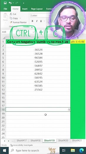 Convert Negative Numbers into Positive in Excel.