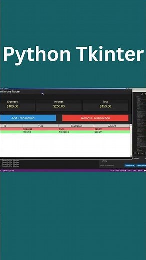 Python Tkinter Expenses and Income tracker Project | #python #tkinter #pythongui #pythonprogramming