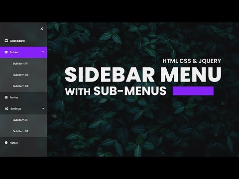 Sidebar Menu | With Sub-Menus - Using HTML, CSS & JQuery