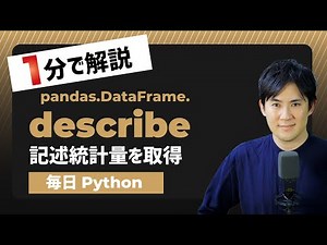 【毎日Python】Pandasでデータフレームの記述統計量を取得する方法｜describe