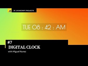 #7 of 25 Beginner Projects - HTML, CSS, & JavaScript - Digital Clock ( Responsive Design )