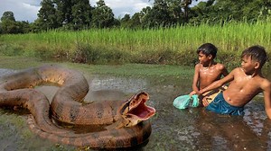 110K views · 1.2K reactions | When They Are Swimming In The Cannel, Children See a Big Python and Wanna Catch It. How Did These Brave Children Catch Python. Let's Watch!!! Watch More: https://goo.gl/edDFnB | Wild Animal World | Facebook