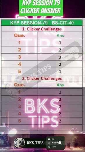 KYP SESSION 79 clicker answer | kyp clicker answer #bkstips#ytshorts