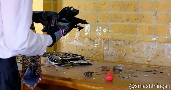 Angry Office Man Smashes Lenovo Laptop