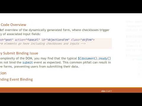 Resolving the Issue with jQuery Binding on Dynamically Generated HTML Forms