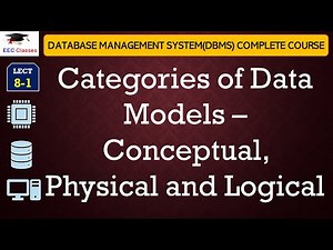 L8-1: Categories of Data Models – Conceptual, Physical and Logical | Database Management System