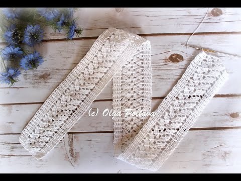 How to Crochet Lace Edging, Lacy Trim, Thread Bookmark, Crochet Video Tutorial