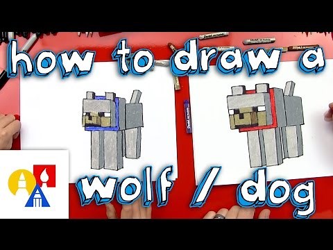 How To Draw A Minecraft Wolf (dog)