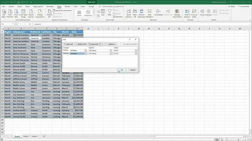 Sort a Table in Excel - Instructions and Video Lesson - TeachUcomp, Inc.