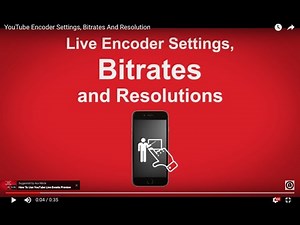YouTube Encoder Settings, Bitrates And Resolution