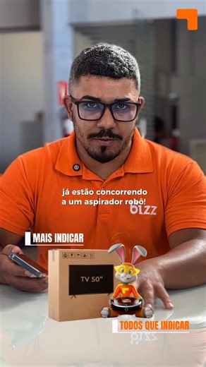 Bizz Internet on Instagram: "TV de 50” ou aspirador de pó robô? Na Bizz, você pode concorrer aos dois! 😎⚡ É simples: indique um amigo, ele fechou com a gente? Você ganha R$30 de desconto na fatura e ainda concorre a esses prêmios incríveis. 🧡 Mais vantagens pra você e internet de qualidade pra quem você indica. 👉 Indique agora e participe! 📄 Regulamento disponível no link da bio. #GanheDesconto #InternetDeQualidade #BizzInternet #indiqueeganhe"